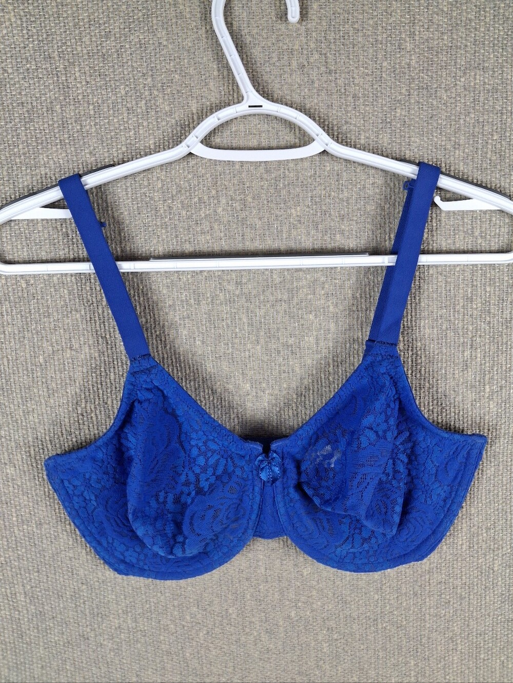 Wacoal Halo Lace Underwire Bra 34DDD Royal Blue 851205 Unlined Full Figure E